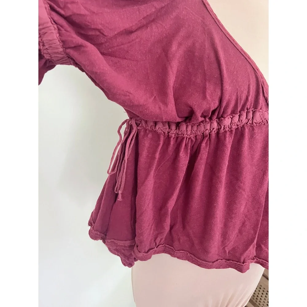 Free People Ruffle Sand Storm Blouse